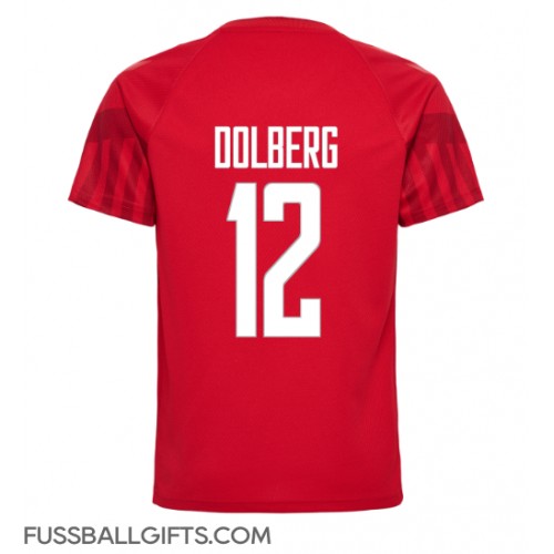 Dänemark Kasper Dolberg #12 Fußballbekleidung Heimtrikot WM 2022 Kurzarm